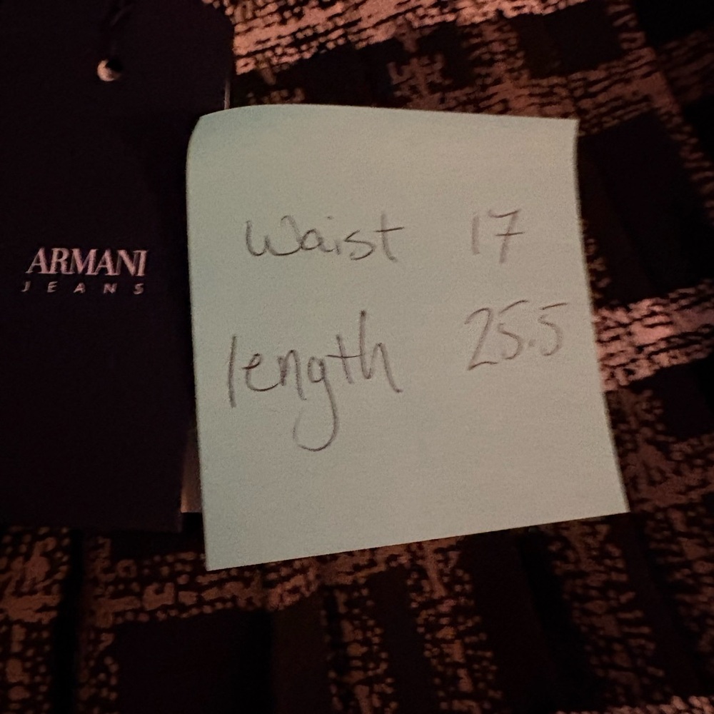 Armani Jeans Plaid Pleated Skirt with White and Tan Stripes - Picture 5 of 11